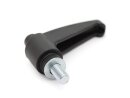 Adjustable clamping lever plastic with external thread M6x12