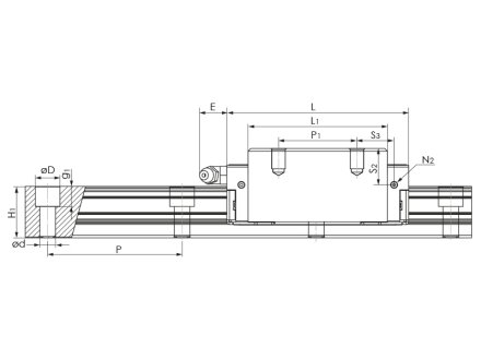 Kugelumlaufführung HRC20-ML-...-V1-... Schiene+Wagen Linearführung 