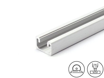 Perfil de aluminio 15x22,5L B tipo ranura 10, 0,34kg/m, corte de 50 a 6000mm
