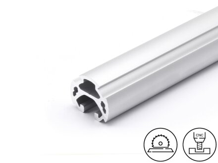 Profile tube made of aluminum with a groove D30 - I-type groove 8, 0.74kg/m, cutting 50-6000mm