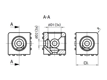 Würfelverbinder 3D 30 B-Typ Nut 8 mit Befestigungssatz 3 x M8x25, 5,21 €