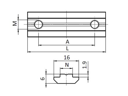 Profilverbinder 50 B-Typ Nut 8 