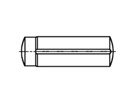 DIN 1470 cylindrical grooved pin with insertion end, steel, bright. Size selectable