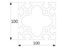Aluminiumprofil 100x100L I-Typ Nut 10 (leicht),...