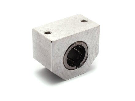 Compact aluminum housing for linear bearings, shaft diameter and bearing type selectable
