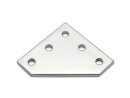 Knotenplatte Verbinderplatte -L- Alu elox vernickelt 60x60