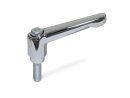 Adjustable clamping lever zinc die-cast, screw steel...