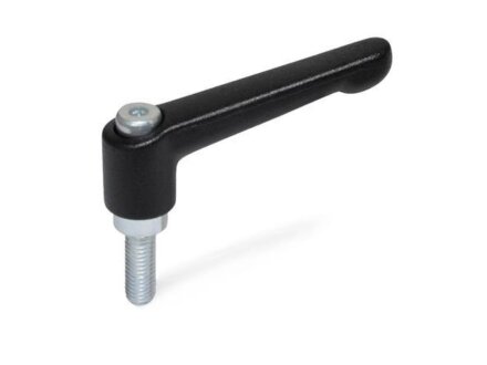Adjustable clamping lever zinc die-cast, screw steel zinc-plated GN300.2-45-M4-20-SW