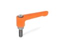 Flat adjustable clamping lever Zinc die-cast, screw...