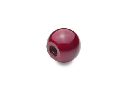 Plastic ball knobs, red GN319-KU-30-M6-C-RT