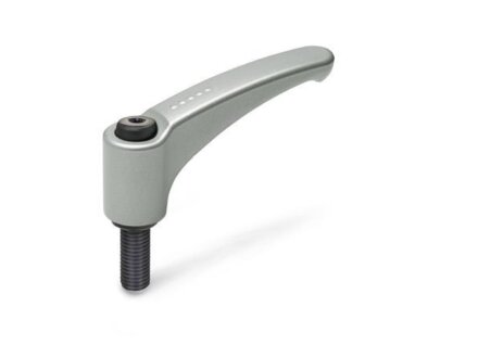 Adjustable clamping lever zinc die-cast, screw steel GN602-63-M6-20-SR