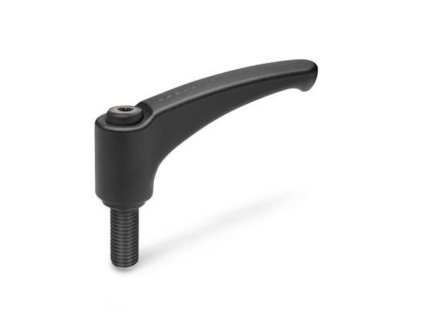 Adjustable clamping lever zinc die-cast, screw steel GN602-63-M6-20-SW