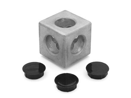 Cube connector 45 B-type groove 10, cube 3D + 3 caps