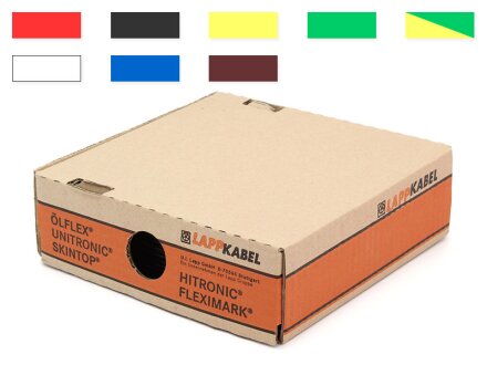 Kabel H05V-K, 0,75 mm, ring in karton, lengte 100 meter, kleur naar keuze