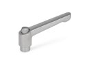 Adjustable stainless steel clamp levers with socket for...