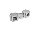 Articulated clamp connector, two-part clamp pieces