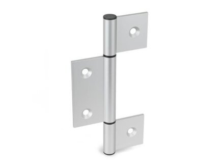 Hinges for aluminum profile surface elements, three-part - Hinges for aluminum profile surface elements, three-part vertically extended outer wings