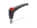 Adjustable clamping levers with release button plastic...