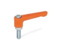 Flat adjustable clamping lever zinc die-cast bush steel...