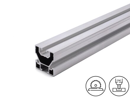 Profilo in alluminio 40x40 SOLAR tipo con scanalatura , 1,06kg/m, taglio da 50 a 6000mm