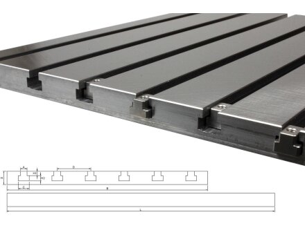 Steel T-slot plate 2020 (fine milled)