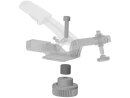 Horizontal toggle clamp with open arm and horizontal base...