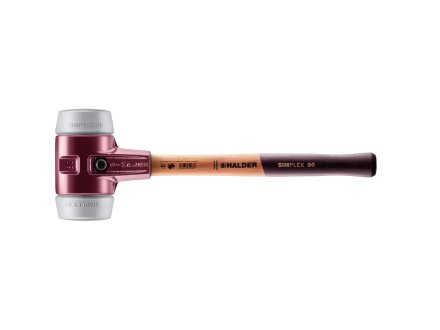 SIMPLEX soft-face mallet with cast steel housing and wooden handle, Ø 80, TPE-mid