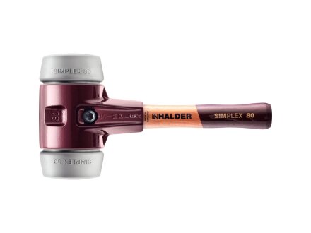 SIMPLEX-Schonhammer mit Tempergussgehäuse und Holzstiel, Ø 80 / Stiel 230 mm TPE-mid
