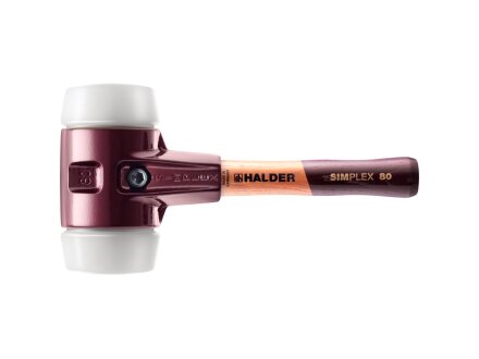 SIMPLEX-Schonhammer mit Tempergussgehäuse und Holzstiel, Ø 80 / Stiel 230 mm Superplastik