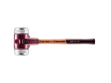 SIMPLEX soft-face mallet with cast steel housing and wooden handle, Ø 80, Soft metal