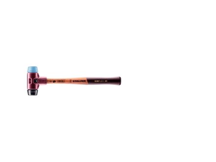 SIMPLEX soft-face mallet with cast steel housing and wooden handle, Ø 30, Rubber composition / TPE-soft
