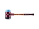 SIMPLEX soft-face mallet with cast steel housing and wooden handle, Ø 80, Rubber composition with "stand-up"/TPE-soft