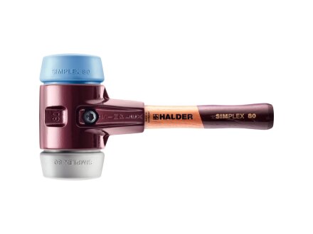 SIMPLEX-Schonhammer mit Tempergussgehäuse und Holzstiel, Ø 80 / Stiel 230 mm TPE-mid / TPE-soft