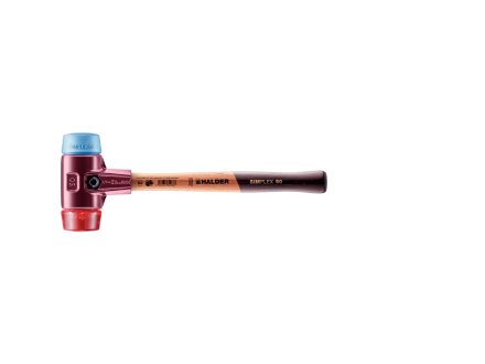 SIMPLEX soft-face mallet with cast steel housing and wooden handle, Ø 50, TPE-soft / Plastic