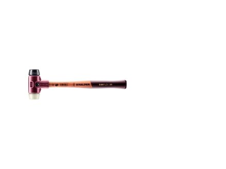 SIMPLEX soft-face mallet with cast steel housing and wooden handle, Ø 30, Rubber composition / Nylon