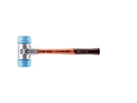 SIMPLEX soft-face mallet with aluminium housing and wooden handle, Ø 50:40, TPE-soft