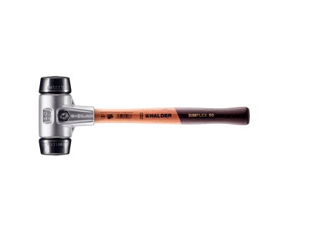 SIMPLEX soft-face mallet with aluminium housing and wooden handle, Ø 50, Rubber Compostion