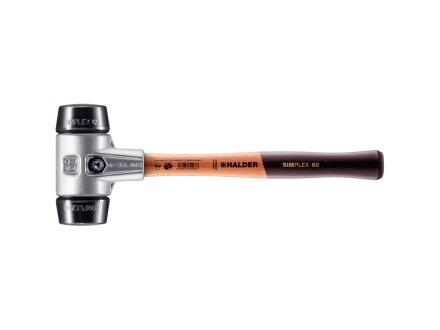 SIMPLEX soft-face mallet with aluminium housing and wooden handle, Ø 60, Rubber Compostion