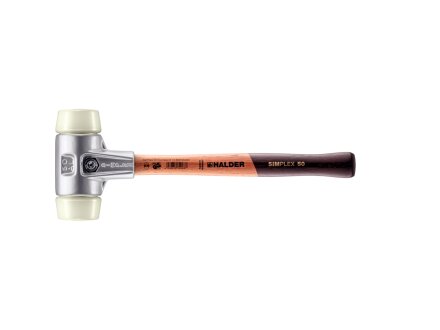 SIMPLEX soft-face mallet with aluminium housing and wooden handle, Ø 50, Nylon