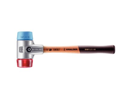 SIMPLEX soft-face mallet with aluminium housing and wooden handle, Ø 60, TPE-soft / Plastic