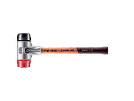 SIMPLEX soft-face mallet with aluminium housing and wooden handle, Ø 50, Rubber Composition / Plastic