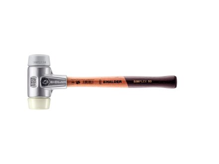 SIMPLEX soft-face mallet with aluminium housing and wooden handle, Ø 50,  TPE-mid / Nylon