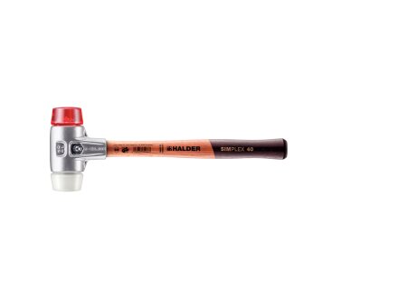 SIMPLEX soft-face mallet with aluminium housing and wooden handle, Ø 40, Plastic / Superplastic