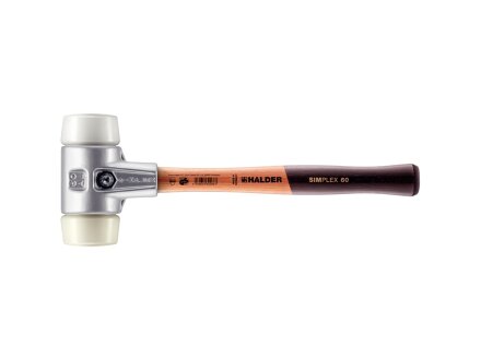 SIMPLEX soft-face mallet with aluminium housing and wooden handle, Ø 60, Superplastic / Nylon