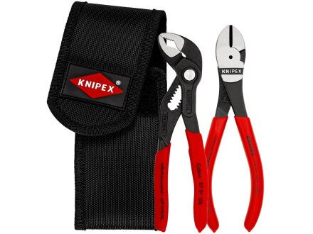 KNIPEX 00 20 72 V02 Mini-Zangenset in Werkzeuggürteltasche 1 x 87 01 150, 1 x 74 01 160 (SB-Karte/Blister)