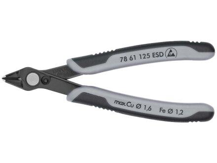 KNIPEX 78 61 125 ESDSB Electronic Super Knips® ESD mit Mehrkomponenten-Hüllen brüniert 125 mm (SB-Karte/Blister)