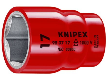 KNIPEX 98 37 14 Steckschlüsseleinsatz für Sechskantschrauben mit Innenvierkant 3/8" 46 mm