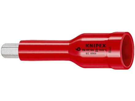 KNIPEX 98 49 06 Steckschlüsseleinsatz für Innensechskantschrauben mit Innenvierkant 1/2" 75 mm