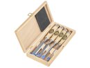 Chisel set, in a wooden case, 4 pieces.