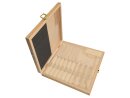 Wooden case, empty, 11 pieces, for chip carving chisels...